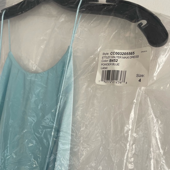 NWT Alice+Olivia Satin Maxi Dress in Powder Blue - Picture 5 of 7